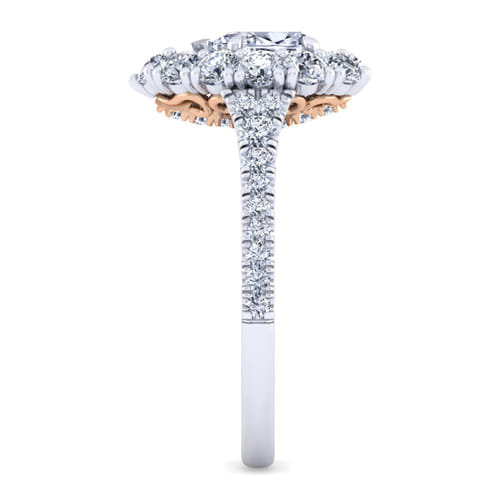 14K White-Rose Gold Pear Shape Double Halo Diamond Engagement Ring 14K White-Rose Gold Pear Shape Double Halo Diamond Engagement Ring