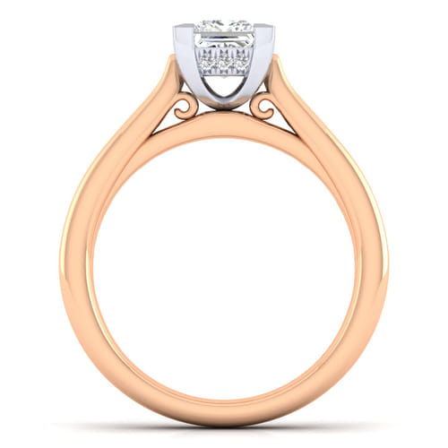 14K White-Rose Gold Princess Cut Diamond Channel Set Engagement Ring 14K White-Rose Gold Princess Cut Diamond Channel Set Engagement Ring