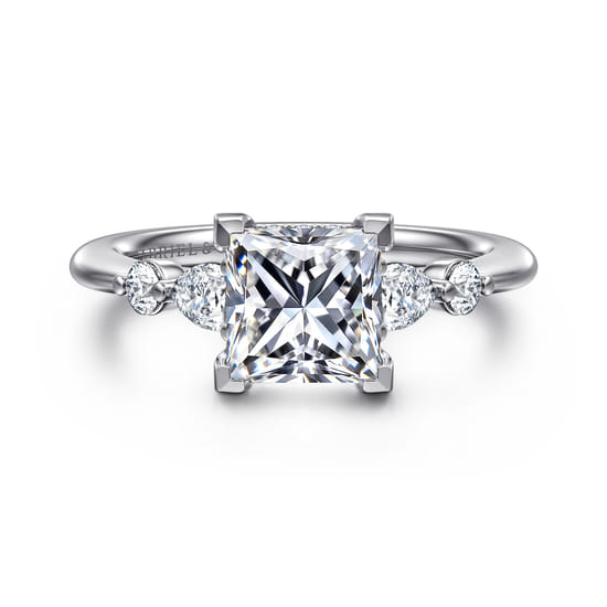 Gabriel - 14K White-Rose Gold Princess Cut Diamond Engagement Ring