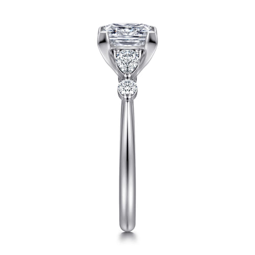 14K White-Rose Gold Princess Cut Diamond Engagement Ring