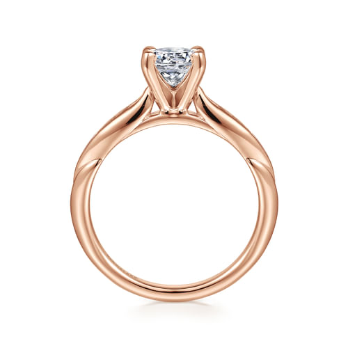 14K White-Rose Gold Round Diamond Channel Set Engagement Ring