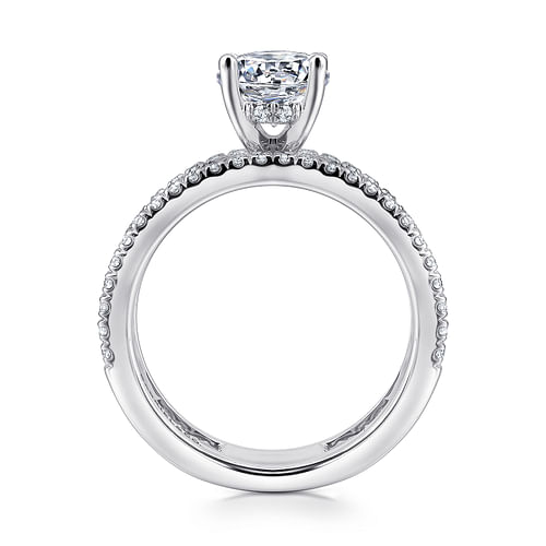 14K White-Rose Gold Round Diamond Engagement Ring