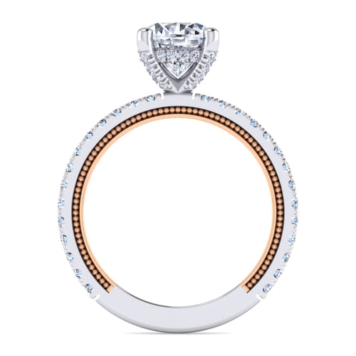 14K White-Rose Gold Round Diamond Engagement Ring 14K White-Rose Gold Round Diamond Engagement Ring