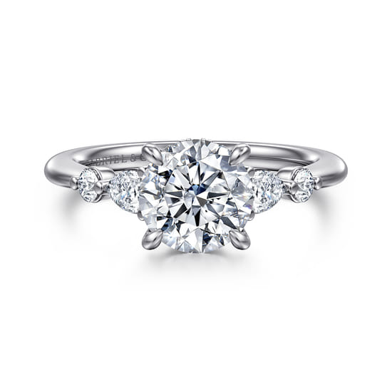 Gabriel - 14K White-Rose Gold Round Diamond Engagement Ring