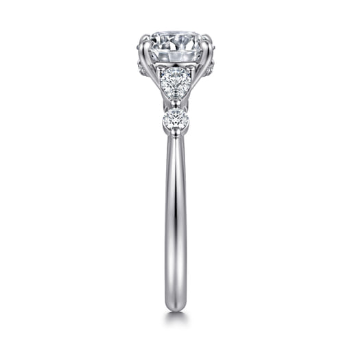 14K White-Rose Gold Round Diamond Engagement Ring