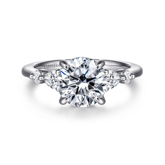 Gabriel - 14K White-Rose Gold Round Diamond Engagement Ring