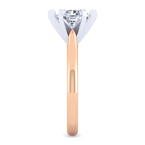 14K White-Rose Gold Round Diamond Engagement Ring