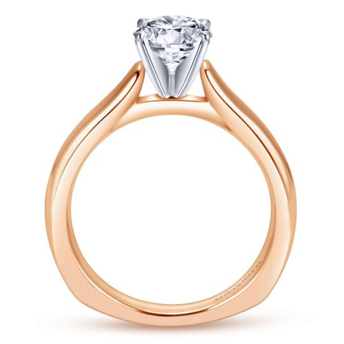14K White-Rose Gold Round Diamond Engagement Ring