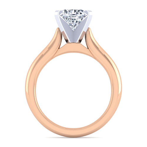 14K White-Rose Gold Round Diamond Engagement Ring