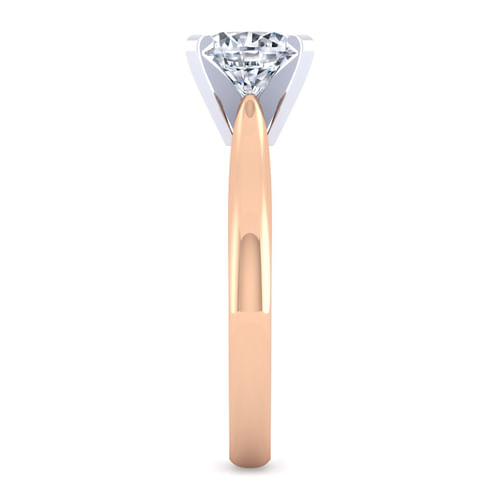 14K White-Rose Gold Round Diamond Engagement Ring
