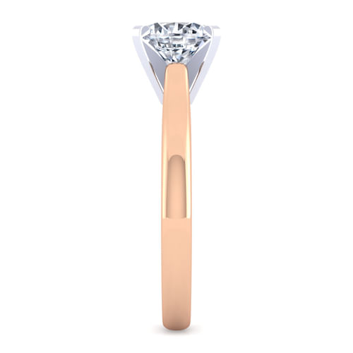 14K White-Rose Gold Round Diamond Engagement Ring
