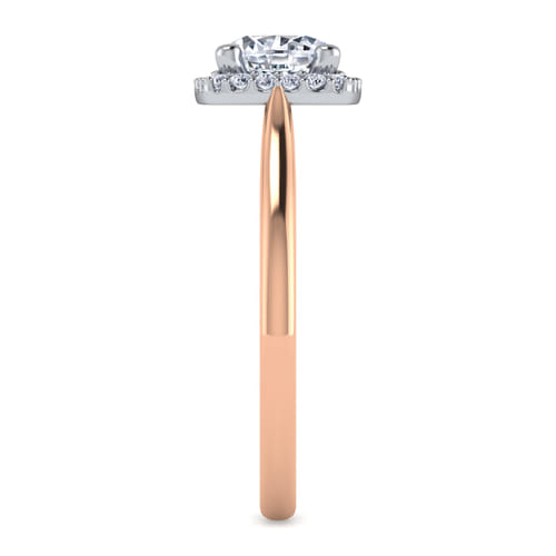 14K White-Rose Gold Round Halo Diamond Engagement Ring 14K White-Rose Gold Round Halo Diamond Engagement Ring