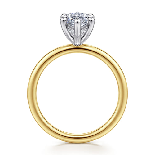 14K White-Yellow Gold  Marquise Shape Diamond Engagement Ring