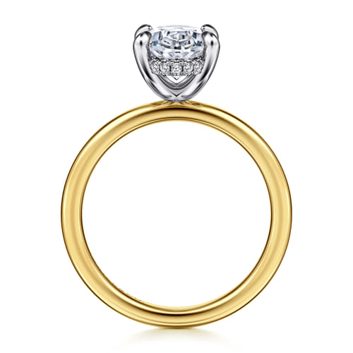 14K White-Yellow Gold Oval Diamond Engagement Ring 14K White-Yellow Gold Oval Diamond Engagement Ring