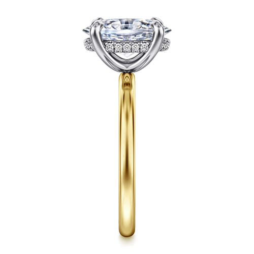 14K White-Yellow Gold Oval Diamond Engagement Ring 14K White-Yellow Gold Oval Diamond Engagement Ring