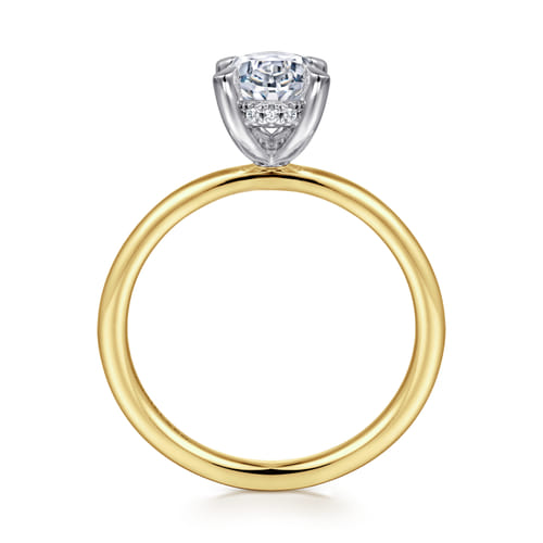 14K White-Yellow Gold Oval Diamond Engagement Ring 14K White-Yellow Gold Oval Diamond Engagement Ring