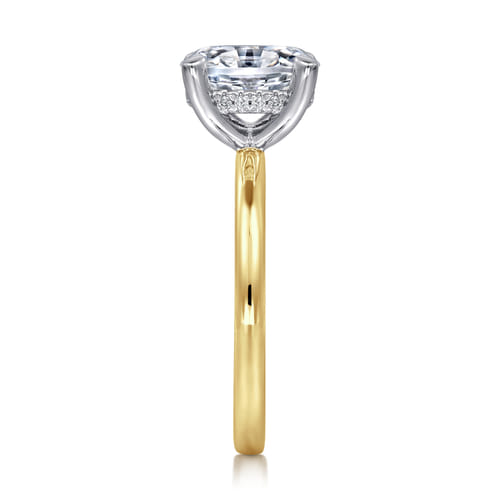 14K White-Yellow Gold Oval Diamond Engagement Ring 14K White-Yellow Gold Oval Diamond Engagement Ring