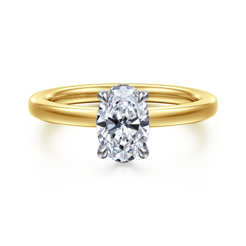 14K White-Yellow Gold Oval Diamond Engagement Ring 14K White-Yellow Gold Oval Diamond Engagement Ring