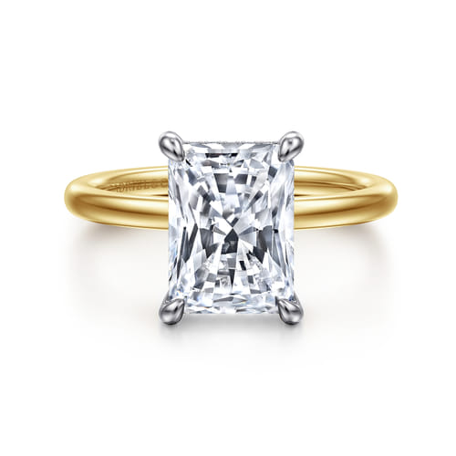 14K White-Yellow Gold Radiant Cut Diamond Engagement Ring 14K White-Yellow Gold Radiant Cut Diamond Engagement Ring