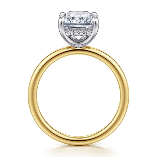 14K White-Yellow Gold Radiant Cut Diamond Engagement Ring 14K White-Yellow Gold Radiant Cut Diamond Engagement Ring