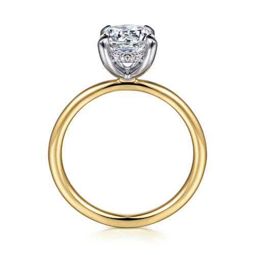 14K White-Yellow Gold Round Diamond Engagement Ring 14K White-Yellow Gold Round Diamond Engagement Ring