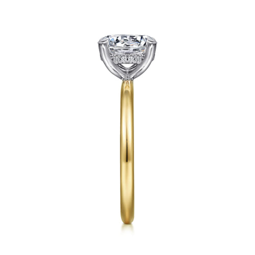 14K White-Yellow Gold Round Diamond Engagement Ring 14K White-Yellow Gold Round Diamond Engagement Ring
