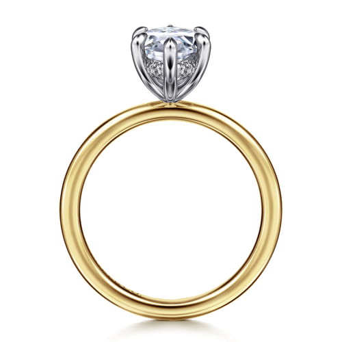 14K White-Yellow Gold 6 Prong Marquise Shape Diamond Engagement Ring 14K White-Yellow Gold 6 Prong Marquise Shape Diamond Engagement Ring