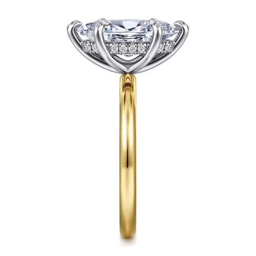 14K White-Yellow Gold 6 Prong Marquise Shape Diamond Engagement Ring 14K White-Yellow Gold 6 Prong Marquise Shape Diamond Engagement Ring