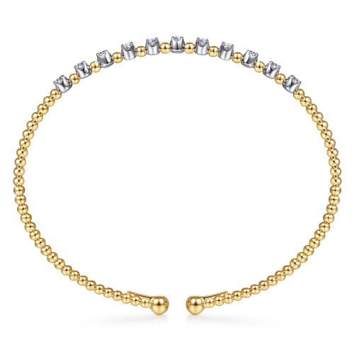 14K White-Yellow Gold Bujukan Diamond Split Bangle 14K White-Yellow Gold Bujukan Diamond Split Bangle