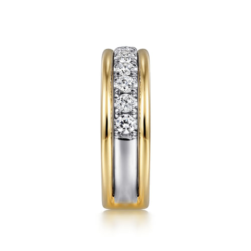 14K White-Yellow Gold Diamond Anniversary Band