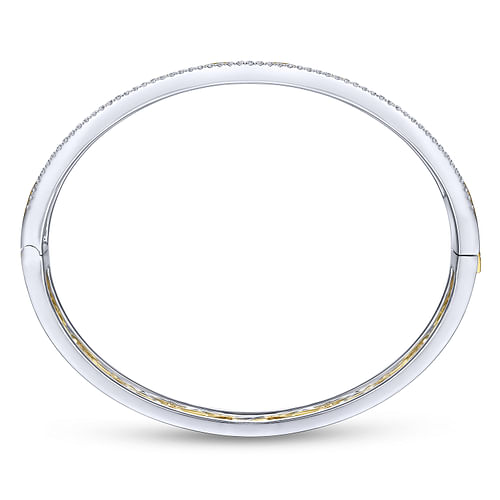 14K White-Yellow Gold Diamond Bangle