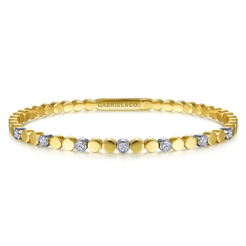 14K White-Yellow Gold Diamond Bangle