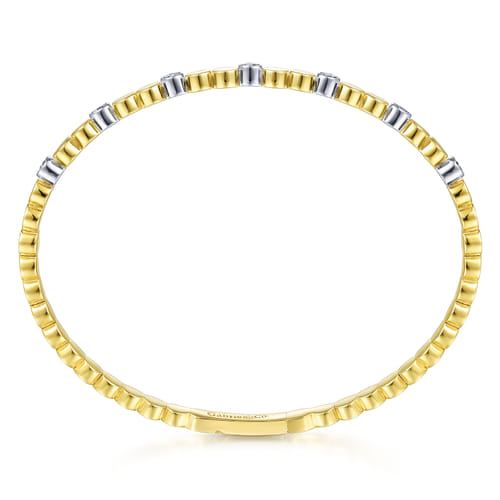 14K White-Yellow Gold Diamond Bangle