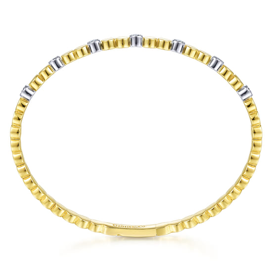 14K White-Yellow Gold Diamond Bangle angle 3