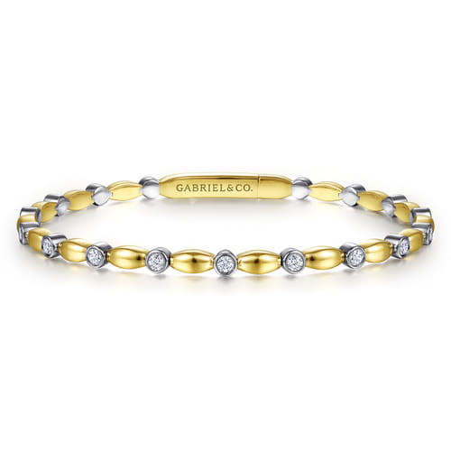 14K White-Yellow Gold Diamond Bangle 14K White-Yellow Gold Diamond Bangle