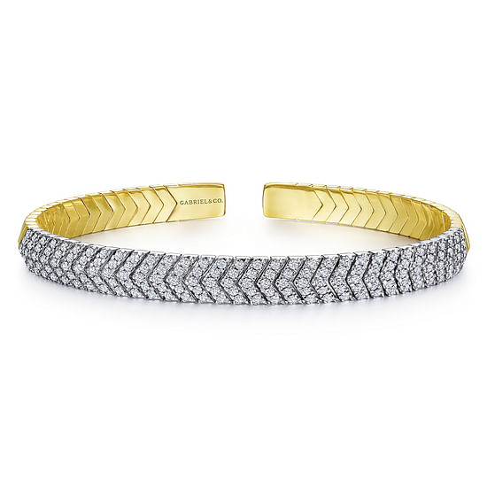 Gabriel - 14K White-Yellow Gold Diamond Bangle