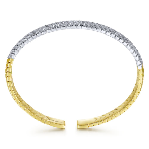 14K White-Yellow Gold Diamond Bangle
