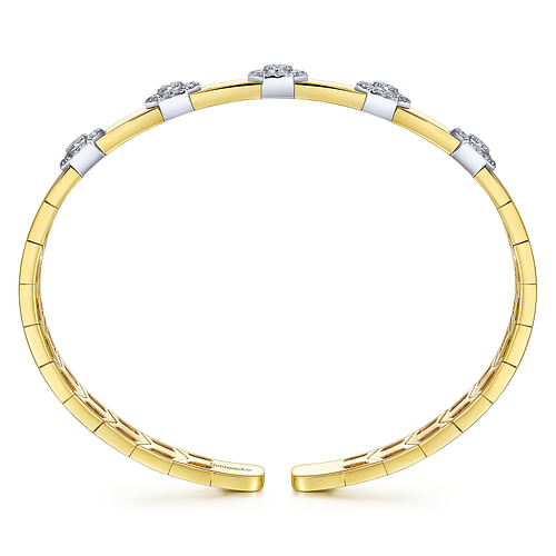 14K White-Yellow Gold Diamond Bangle