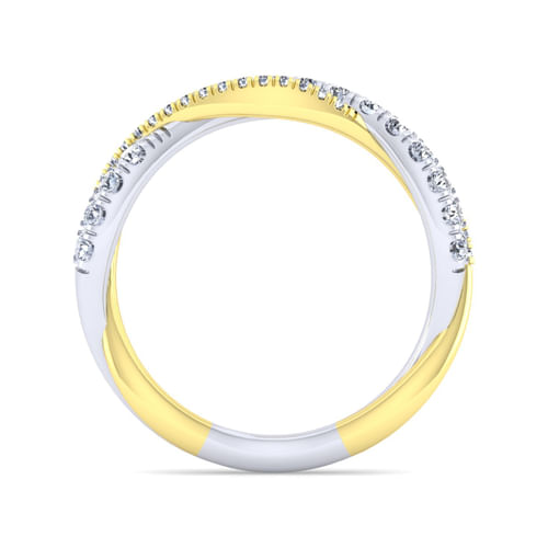 14K White-Yellow Gold Diamond Matching Wedding Band