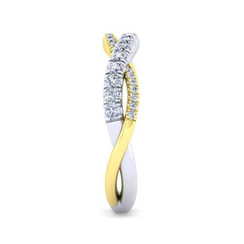 14K White-Yellow Gold Diamond Matching Wedding Band