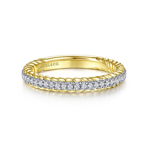 14K White-Yellow Gold Diamond Matching Wedding Band