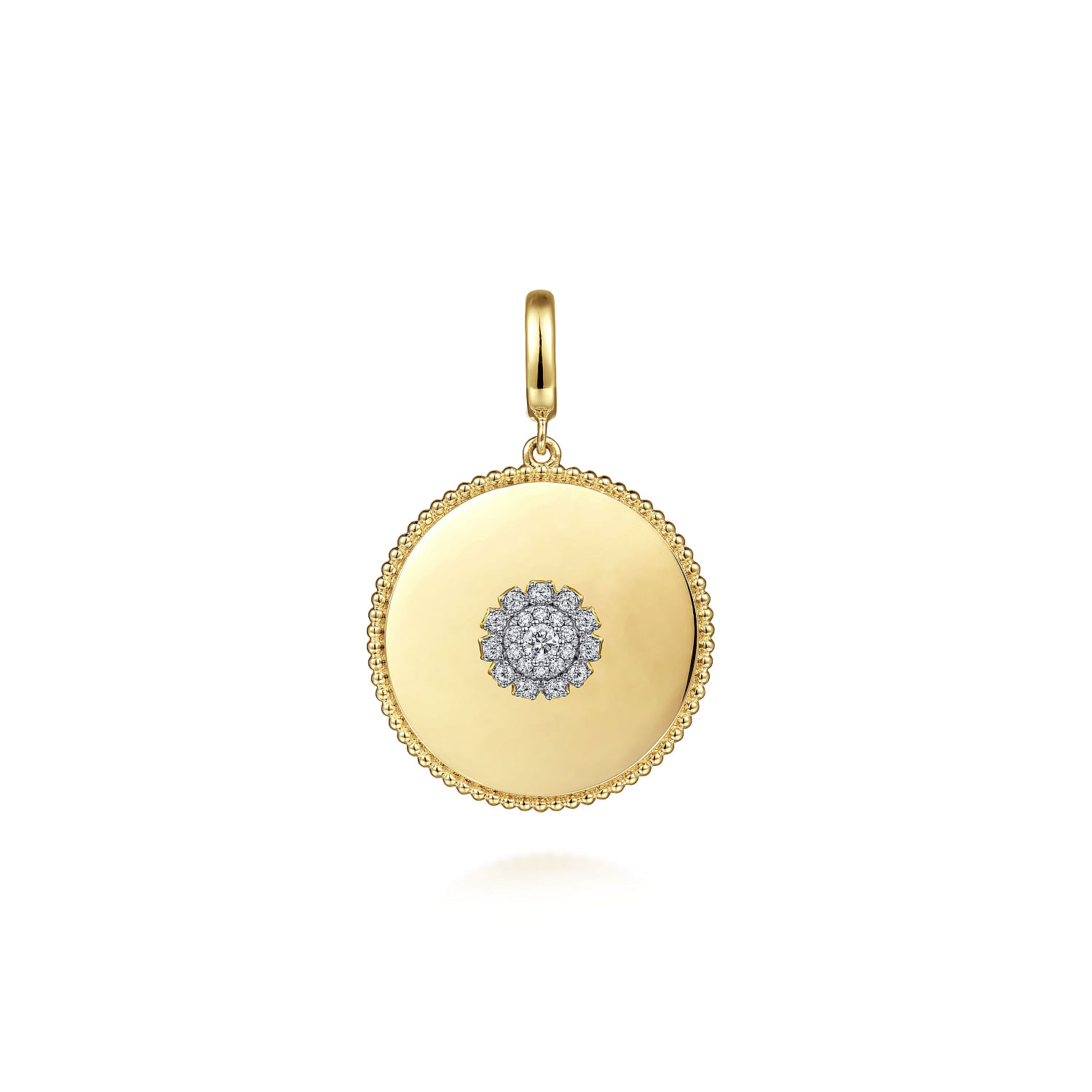 14K White-Yellow Gold Diamond Medallion Pendant