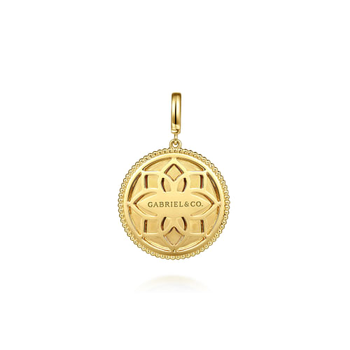 14K White-Yellow Gold Diamond Medallion Pendant