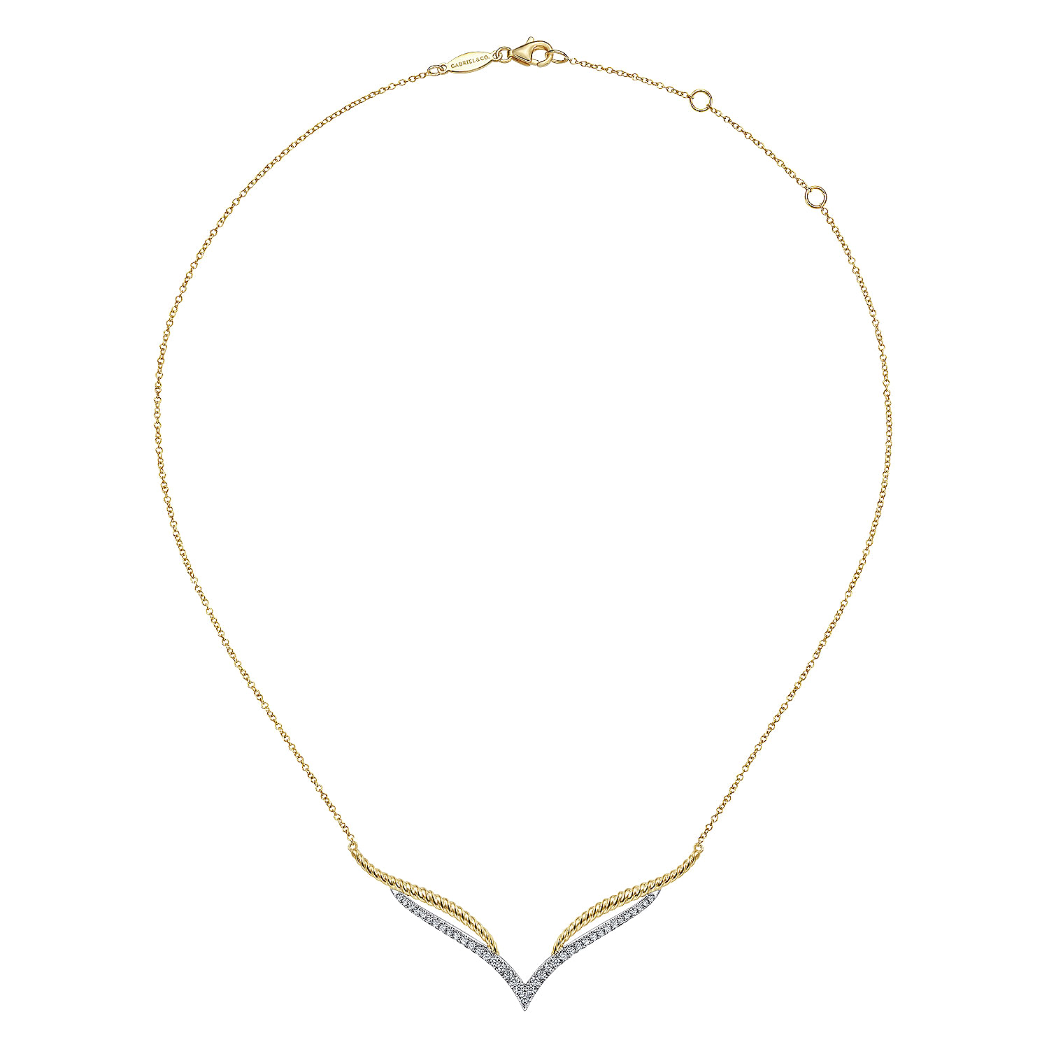 14K White-Yellow Gold Diamond Necklace