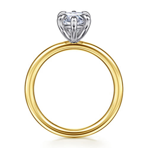 14K White-Yellow Gold Marquise Shape Solitaire Engagement Ring 14K White-Yellow Gold Marquise Shape Solitaire Engagement Ring