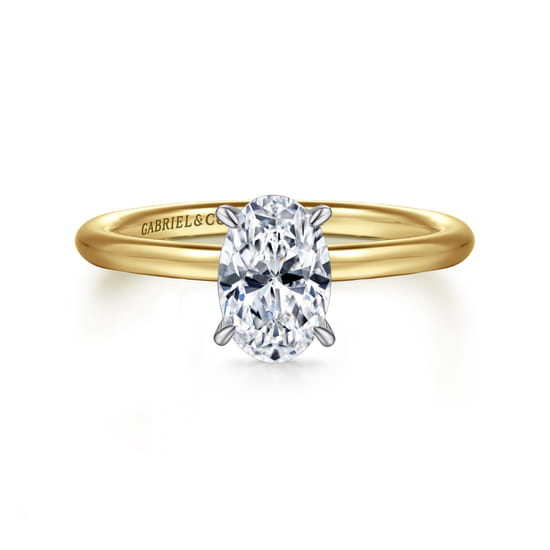 Gabriel - 14K White-Yellow Gold Oval  Diamond Engagement Ring