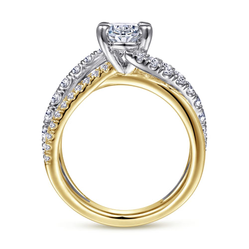 14K White-Yellow Gold Oval Diamond Engagement Ring
