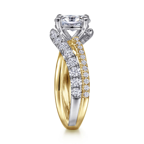 14K White-Yellow Gold Oval Diamond Engagement Ring
