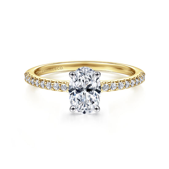 Gabriel - 14K White-Yellow Gold Oval Diamond Engagement Ring
