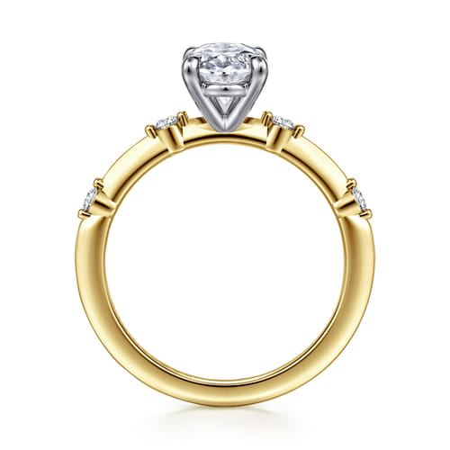 14K White-Yellow Gold Oval Diamond Engagement Ring 14K White-Yellow Gold Oval Diamond Engagement Ring